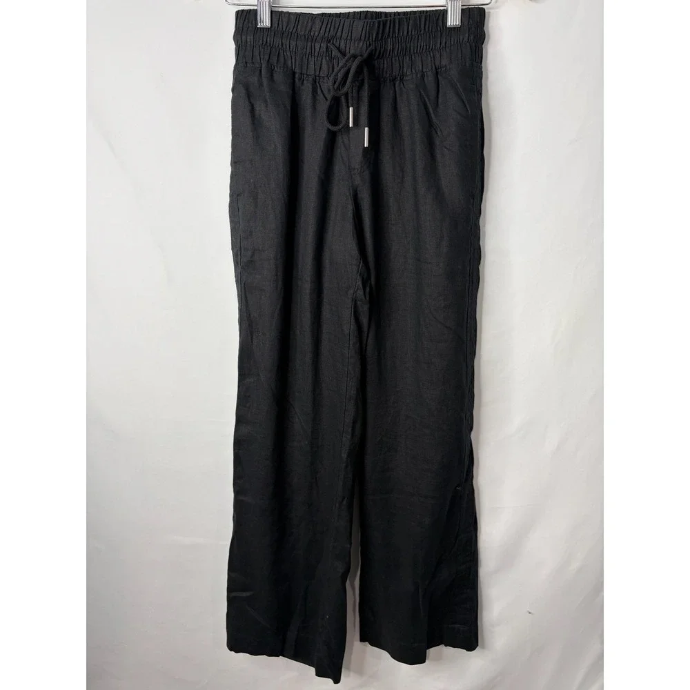 Quince 100% European Linen Wide Leg Pants XS Pull On High Rise Minimalist Lux